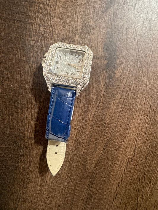 Make Every Second Shine — Blue Face Moissanite Watch
